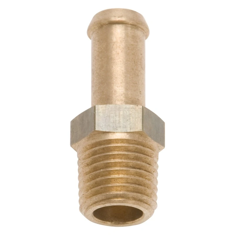 Edelbrock-Anschlussstück 1/4-18 NPT X 3/8 Zoll Einzel-Barb-Messing