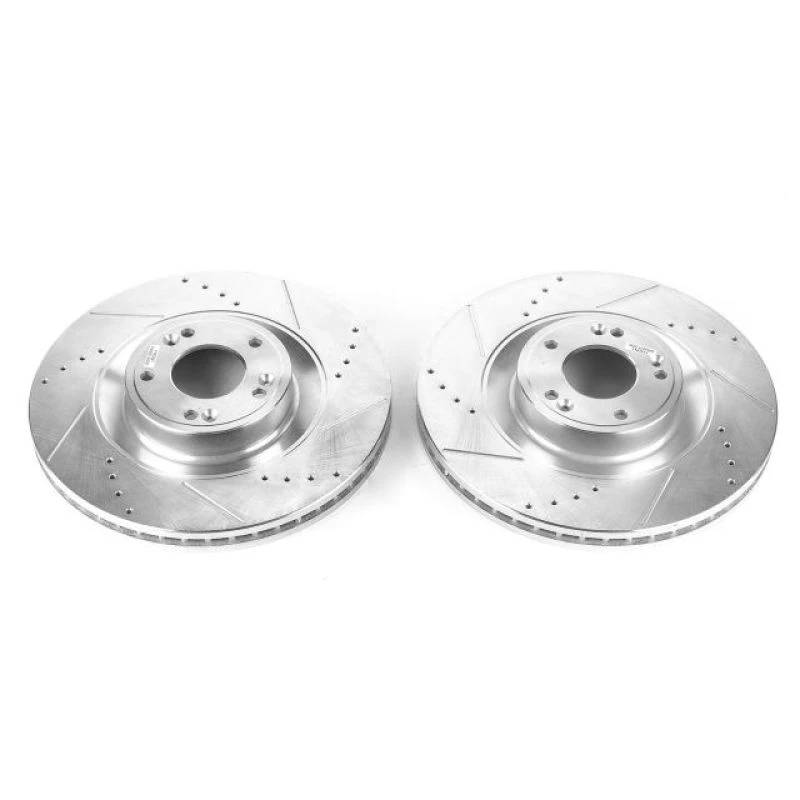 Power Stop 2011 Hyundai Equus Front Evolution Drilled & Slotted Rotors - Pair