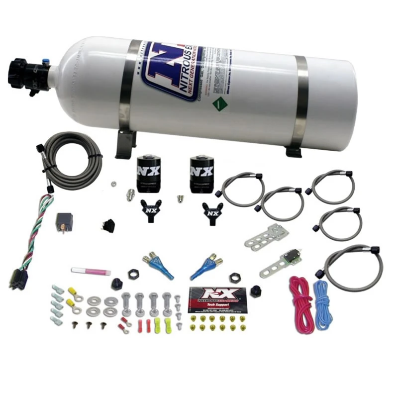 Nitrous Express Dual-Düsen Sport Compact Nitrous Kit (35-50-75PS) mit 15lb Flasche
