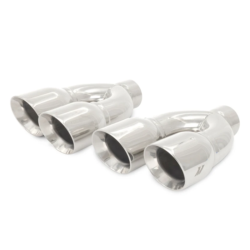 Mishimoto Universaler Stahl-Muffler-Tipp 2,5 Zoll Einlass Dual Y Poliert