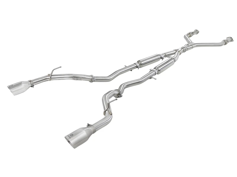 aFe POWER Takeda 2,5 Zoll 304 SS CB Auspuff mit polierten Endrohren 17-19 Infiniti Q60 V6-3.0L (tt)