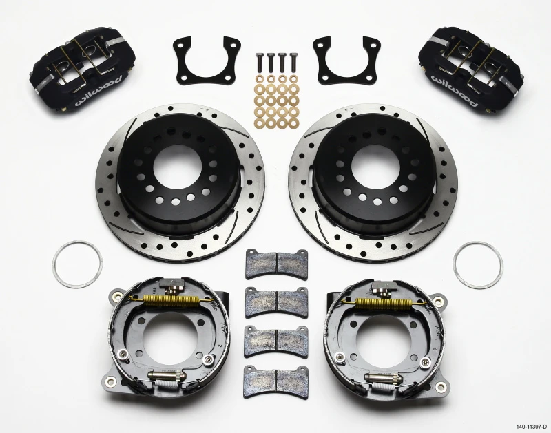 Wilwood Dynapro Low-Profile 11,00 Zoll P-Bremse Kit gebohrt 58-64 Olds/Pontiac Enden 2,81 Zoll Offset