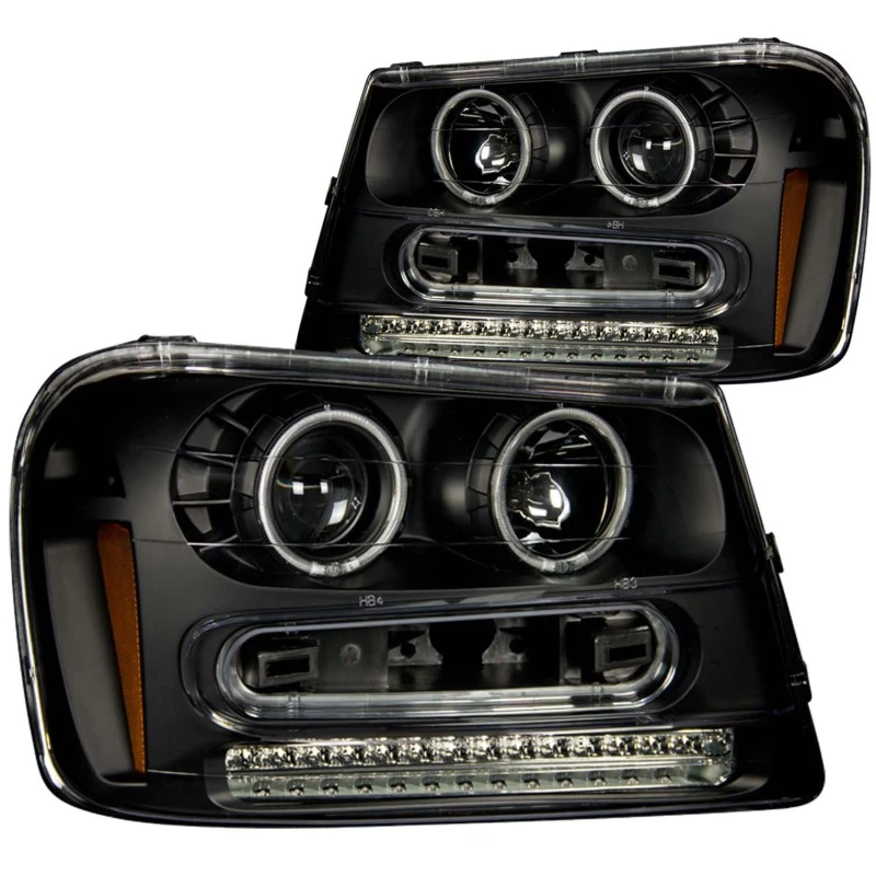 ANZO 2002-2009 Chevrolet Trailblazer Projektor-Scheinwerfer mit Halo Schwarz