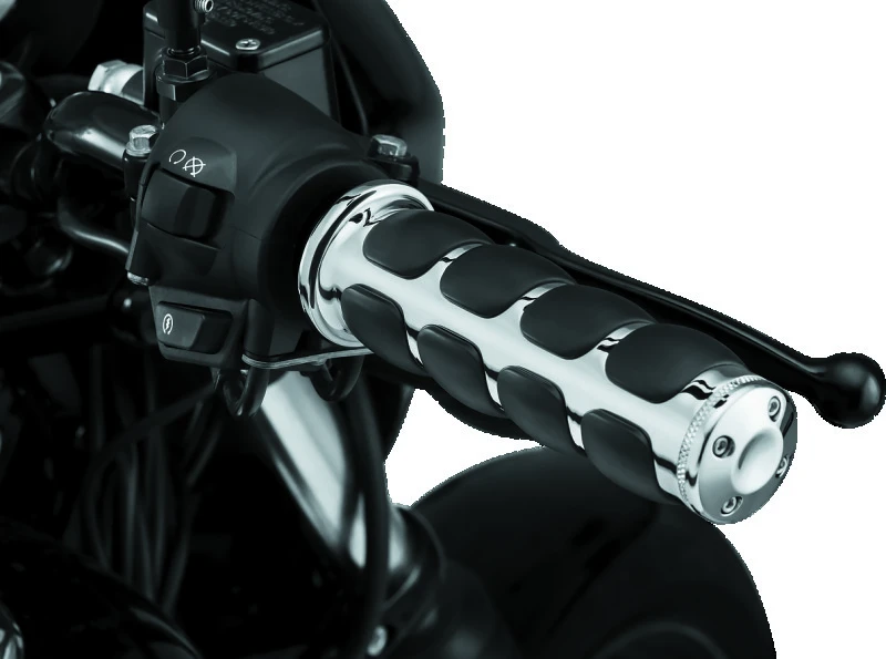 Kuryakyn Premium ISO Griffe ohne Gasdrehkopf Throttle-By-Wire Chrom