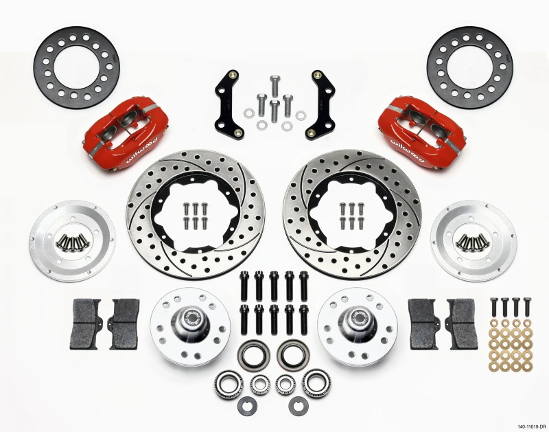 Wilwood Forged Dynalite Front-Kit 11,00 Zoll gebohrt rot 73-80 CDP A B E & F Body