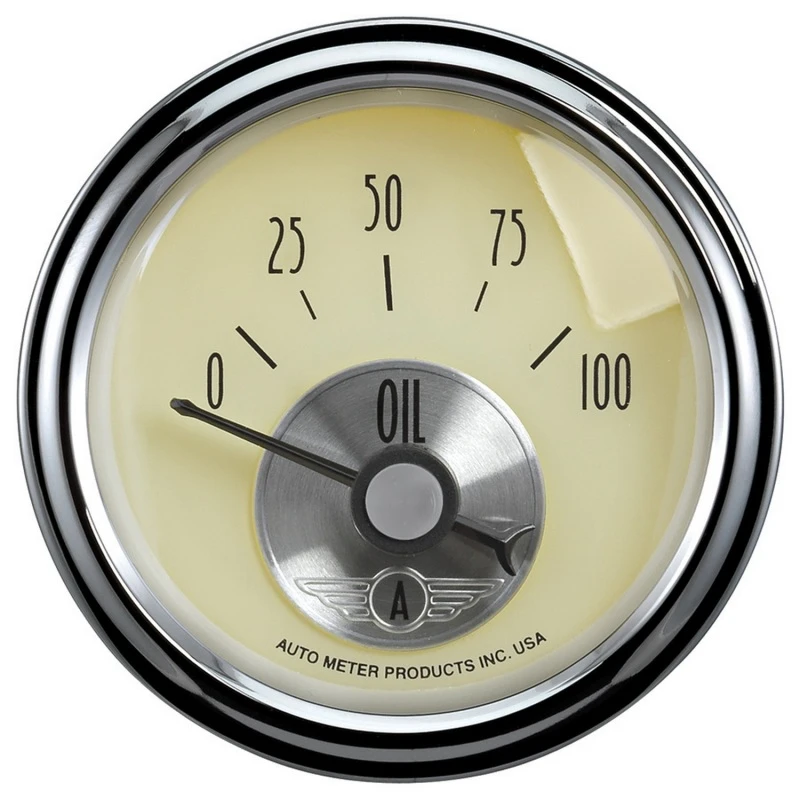 Autometer Prestige Series 2-1/16in 100 PSI Oil Pressure Gauge (Antique Ivory)