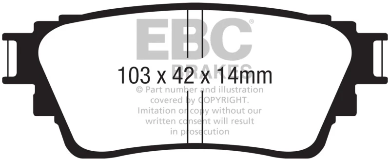 EBC Greenstuff Rear Brake Pads for 18-21 Mitsubishi Outlander