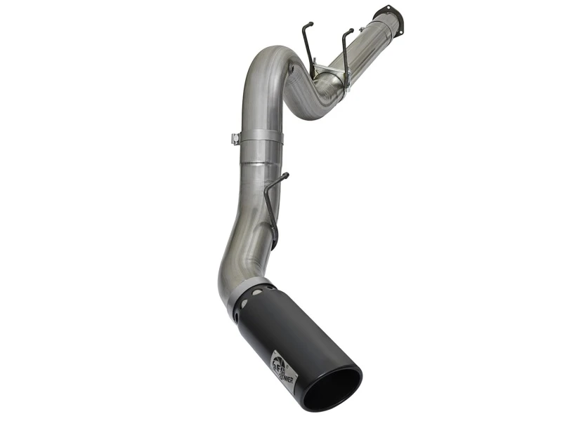 aFe Large Bore-HD 5 Zoll DPF-Rück 409 SS Auspuffsystem mit schwarzem Endstück 2017 Ford Diesel LKW V8 6.7L(td)