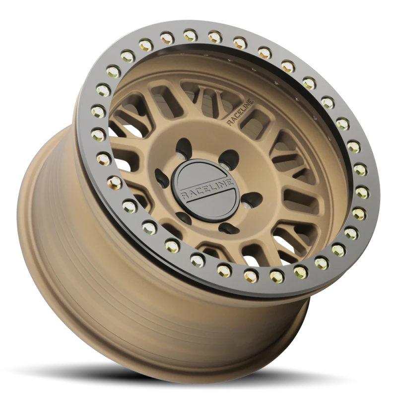 Raceline RT951B Ryno 17x9in/6x139.7 BP/-12mm Offset/106.1mm Bore- Bronze & Black Ring Beadlock Wheel