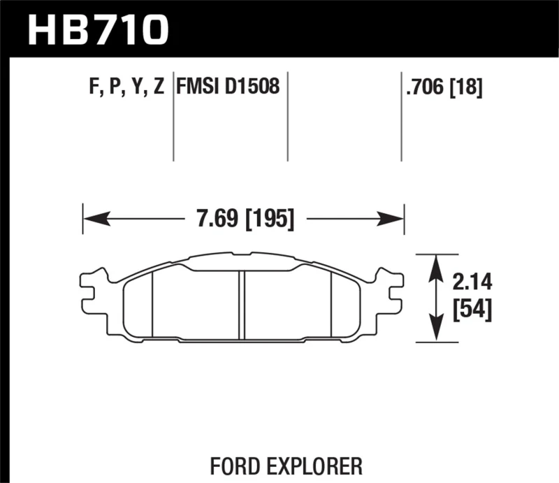 hawk-performance_HB710Y.706-679342002f30a Hawk Ford/Lincoln 11-13 Explorer/09-13 Flex/10-13 Taurus/MKS/MKT Performance Ceramic Brake Pad