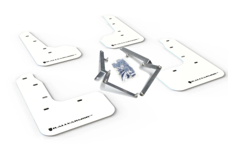 Rally Armor 17-21 Honda Civic Sport/Sport Touring Weiß UR Schmutzfänger mit schwarzem Logo