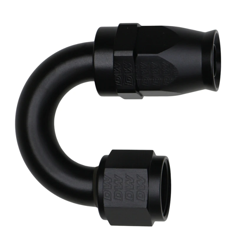 DeatschWerks 10AN Weibliche Flare-Swivel 180-Grad Schlauch-Endstück PTFE - eloxiert Matt Schwarz