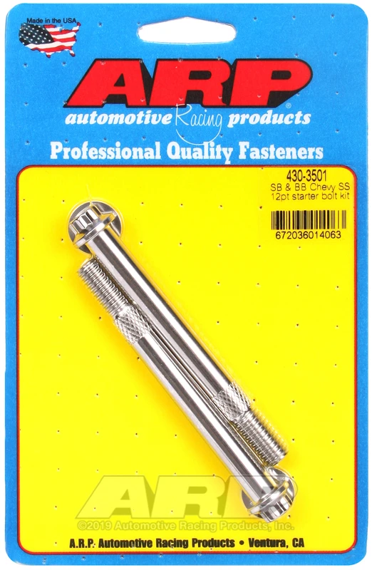 ARP SB and BB Chevy 3/8 12pt SS Pro Stock and Hi-Torque Starter Bolt Kit for Small Block and Big Block Chevy