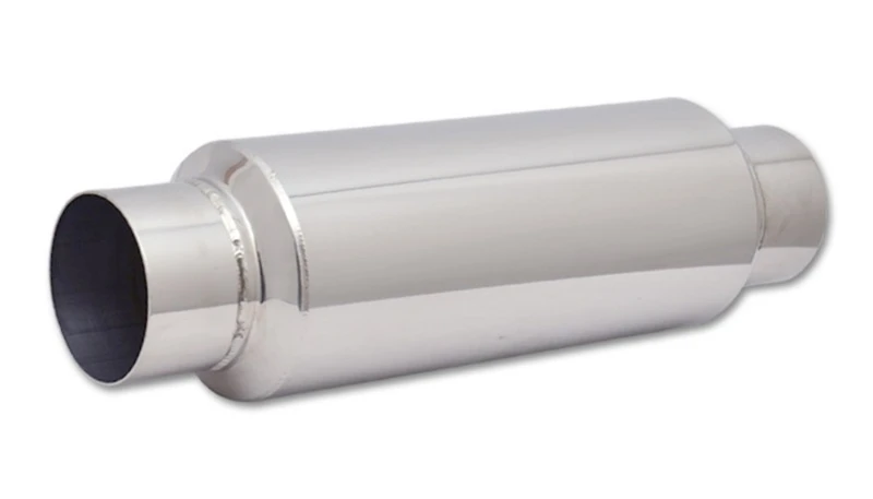 Vibrant SS Resonator (Standarddesign) 3,5 Zoll Einlass/Auslass x 18 Zoll lang mit 5 Zoll Außendurchmesser Resonator