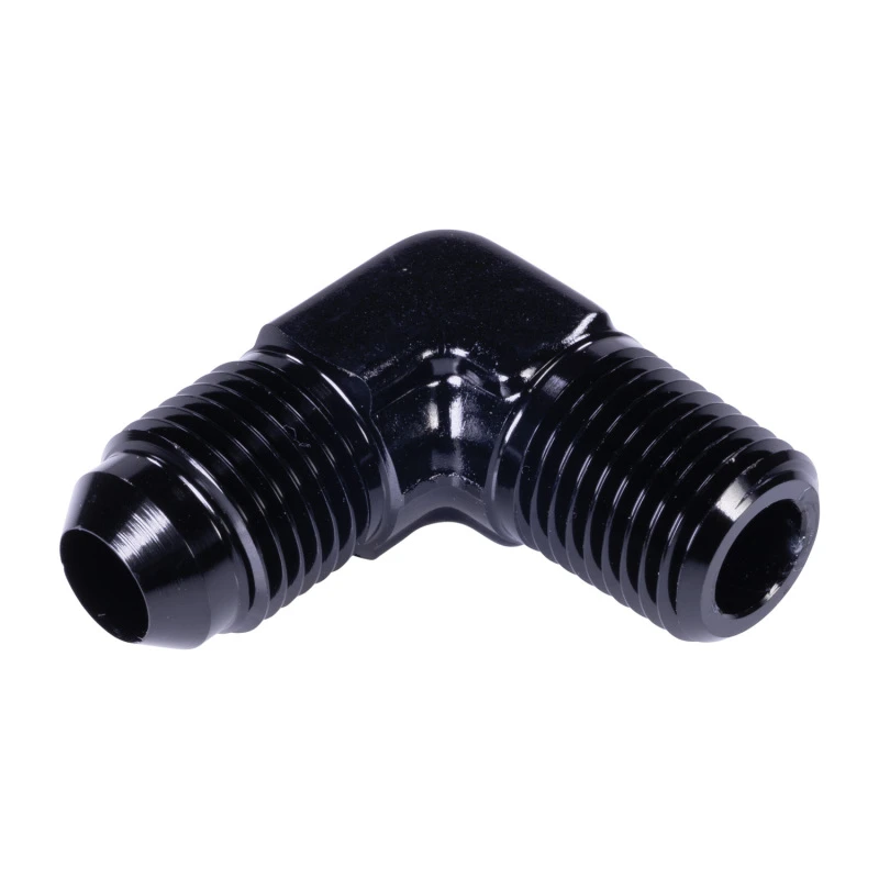 Russell Performance -6 AN auf 1/4 Zoll NPT 90 Grad Flare zu Rohr-Adapter (Schwarz)