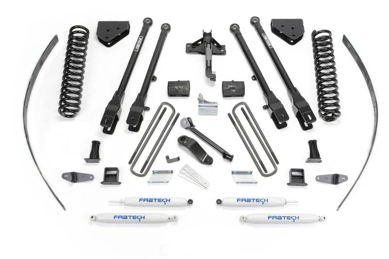 Fabtech 08-16 Ford F250 4WD ohne werkseitige Überlastung 8 Zoll 4-Link-System mit Coils & Perf Shks