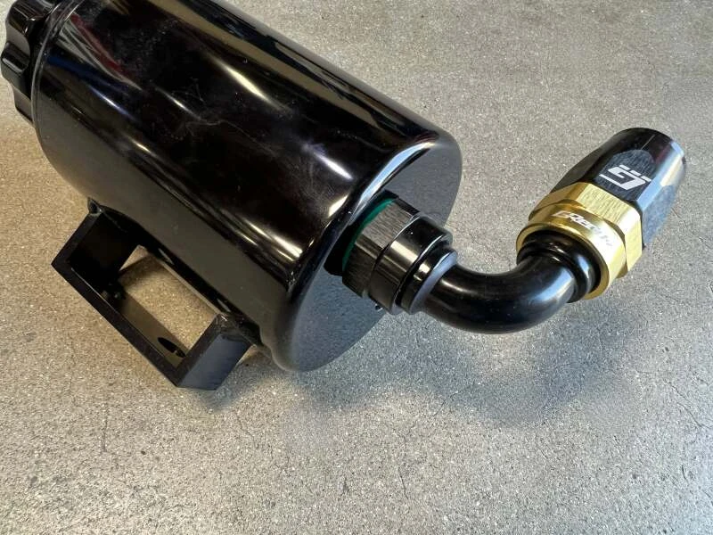 GReddy AN12 180 Degree ORB Male Black/Gold Anodized