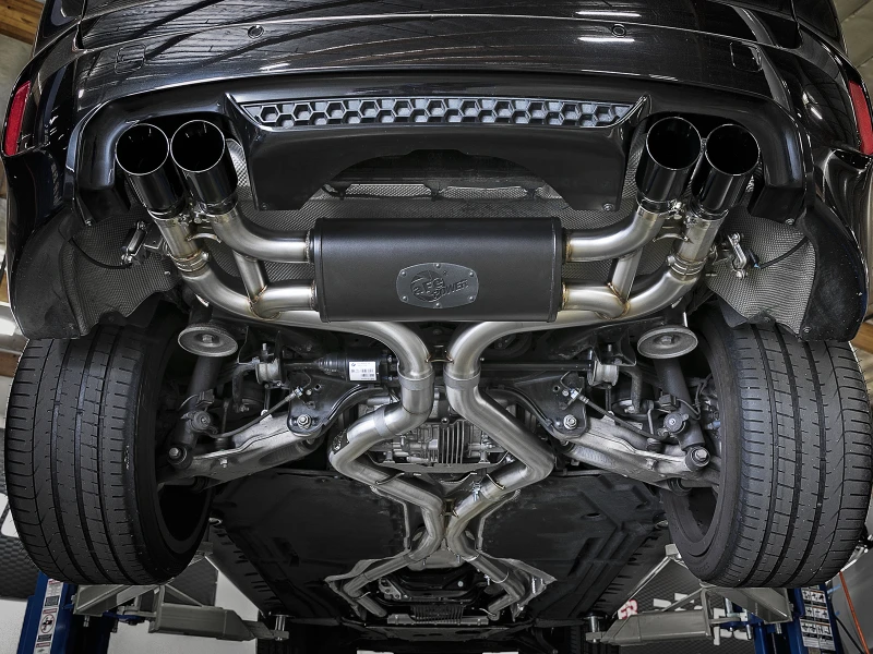 aFe MACH Force-Xp 3,5-Zoll-304-SS-C/B-Auspuffanlage 15-18 BMW X5 M (F85) V8-4,4L (tt) - Schwarze Spitze