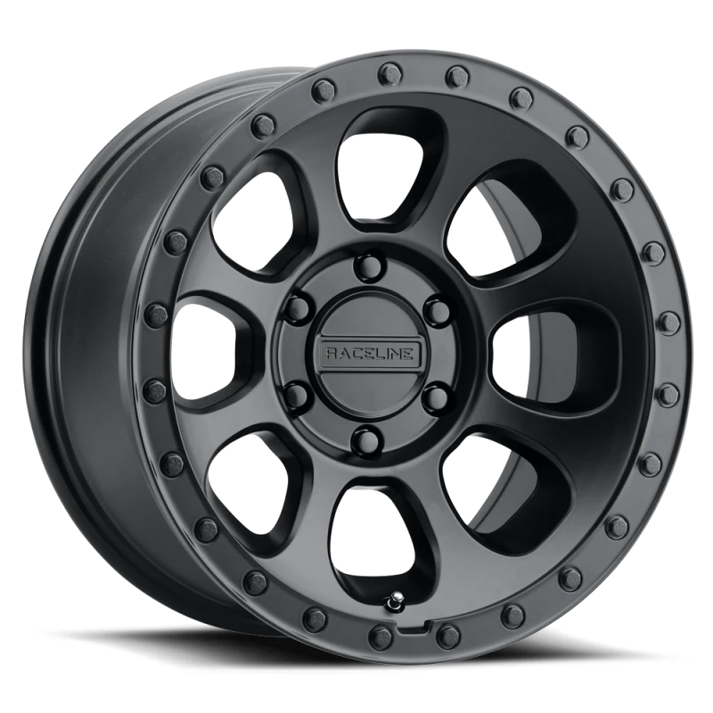 Raceline 961B Bolt 17x9in / 8x180 BP / -12mm Offset / 130.81mm Bore - Satin Black