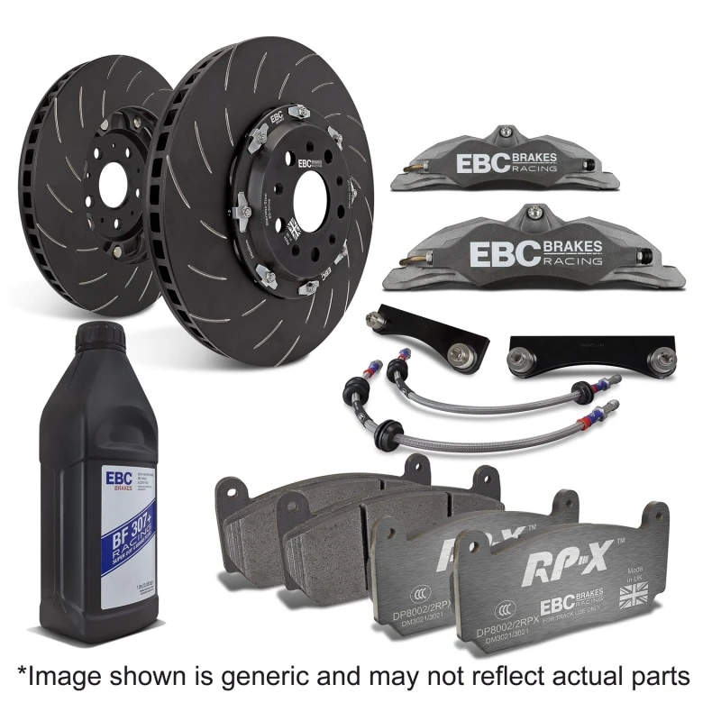 EBC Racing 12-17 Ford Fiesta ST MK7 1.6L Turbo Anodized Apollo-4 Calipers 300mm Rotors Front BBK