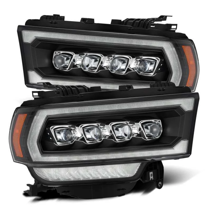 AlphaRex 19-21 Ram 2500 NOVA LED-Projektor-Scheinwerfer Plank Style Schwarz mit Aktiv-Licht/Seq-Signal/DRL
