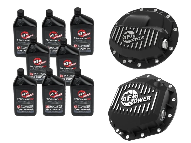 aFe Power Front/Rear Diff Cover Kit w/ Oil 19-25 Dodge L6 Trucks (AAM 9.25-12 & AAM 11.5/12-14)