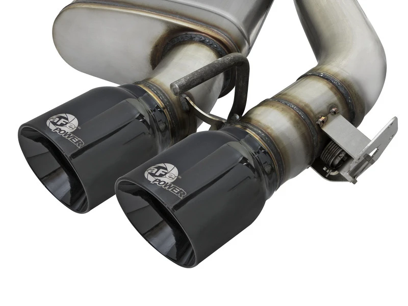 aFe MACHForce XP 3 Zoll 304 SS Axle-Back Exhaust Dual Exhaust (NPP) mit schwarzen Tips 16-17 Camaro SS V8