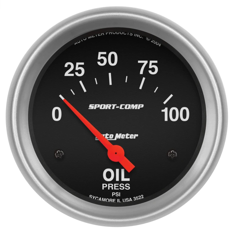 Autometer Sport-Comp 66.7mm 0-100 PSI Short Sweep Electronic Oil Pressure Gauge