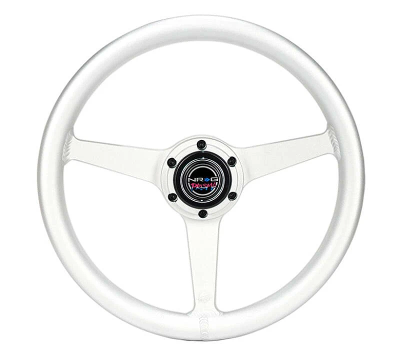 NRG Aluminum Steering Wheel 330mm - Heritage Solid Spoke - Ergonomic Grip - Anadized Silver