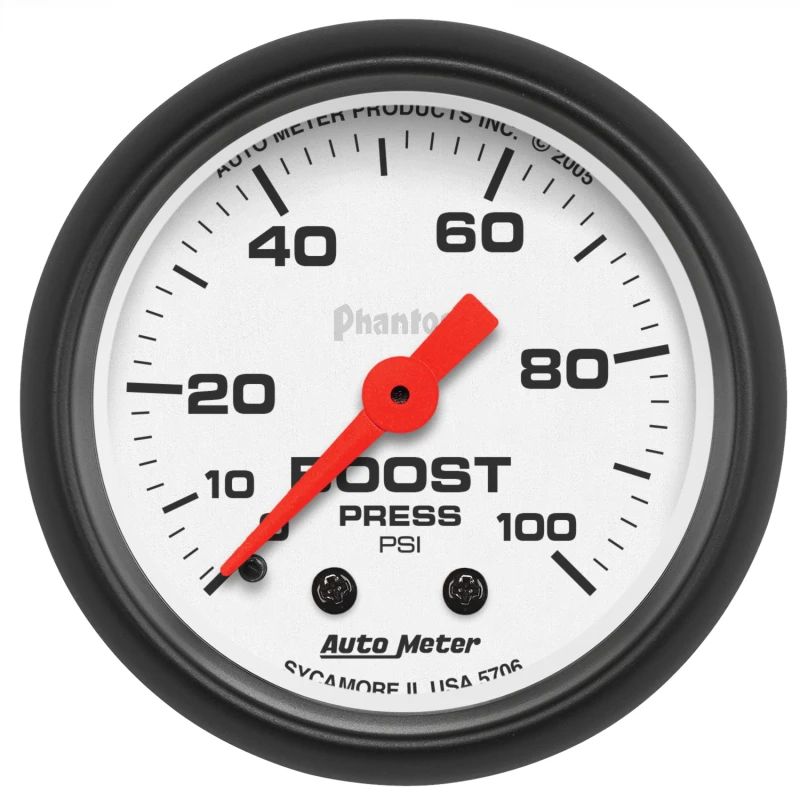 Autometer Phantom 2 1/16in 100psi Mechanical Boost Gauge