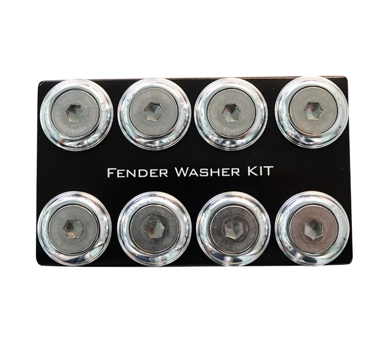 NRG Fender Washer Kit with Color Matched M8 Bolt Rivets (Silver) - Set of 8