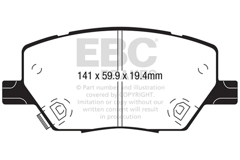 EBC 2015+ Fiat 500X 1.4T Extra Duty Front Brake Pads