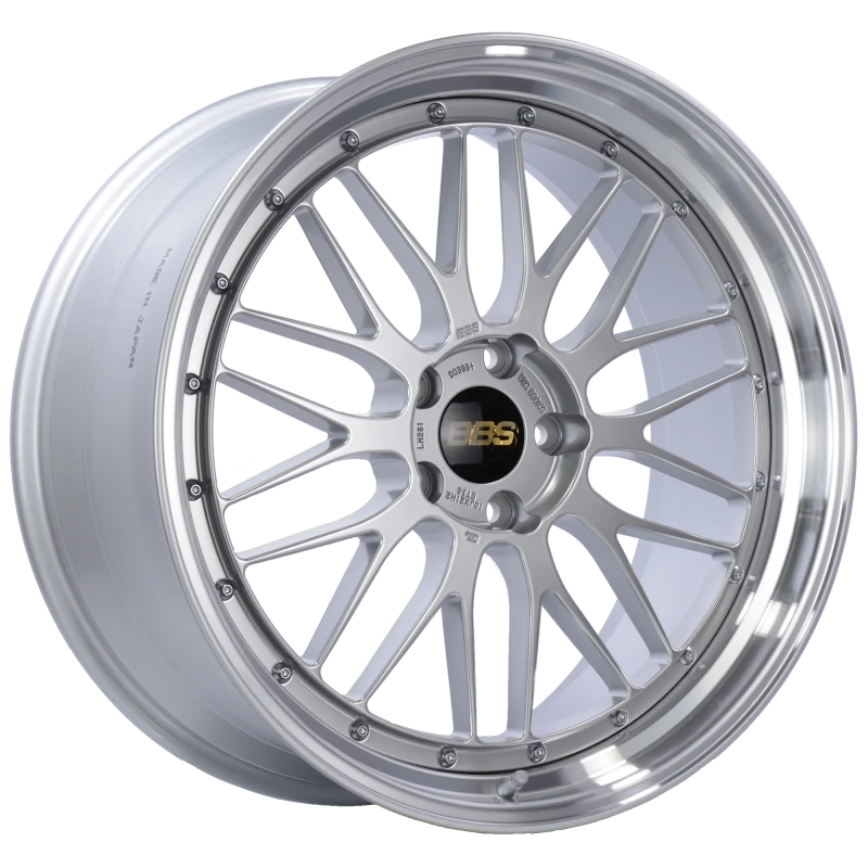BBS LM 21x10 5x120 ET38 Diamond Silver Center Diamond Cut Lip Wheel -82mm PFS/Clip Required