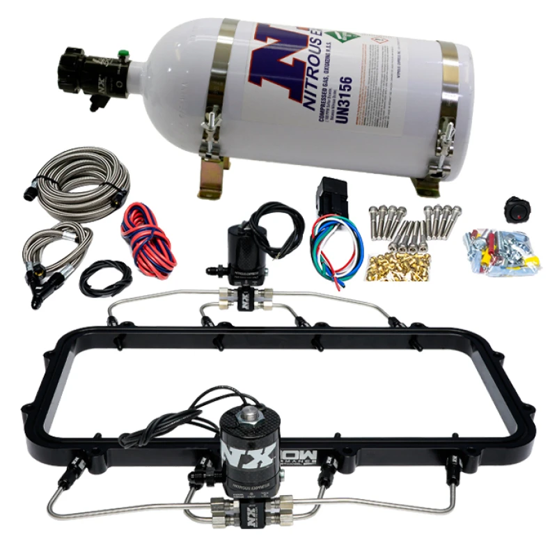 Nitrous Express Holley Hi-Ram Dry Direct Port Plate Nitrous System w/ 10lbs Bottle