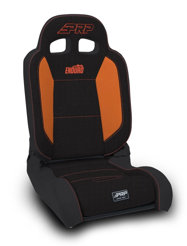 PRP EnduroDaily Reclining Suspension Seat - Black/Orange Tweed - Driver