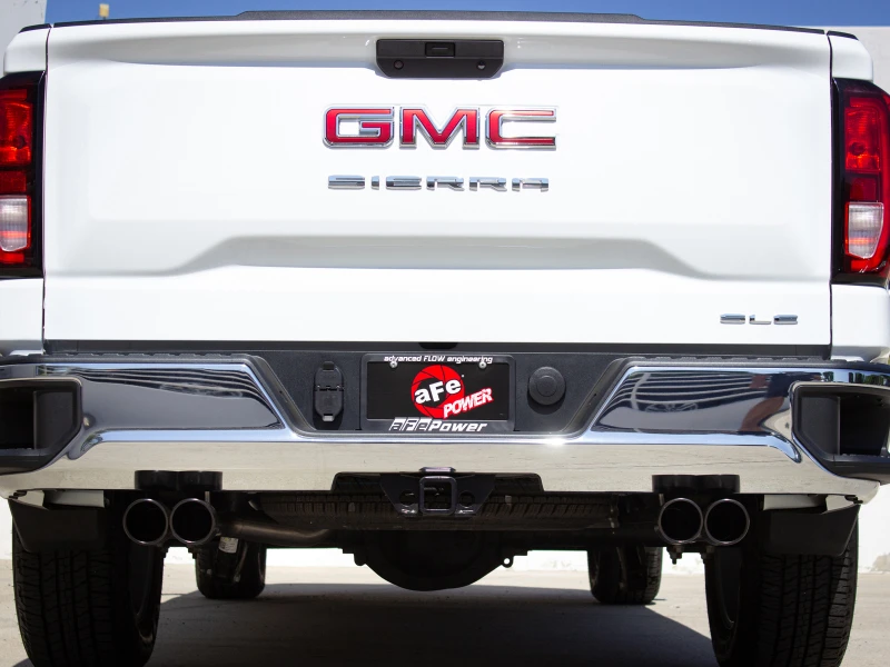 aFe Vulcan Series 3-2,5 Zoll 304SS Auspuff-System Cat-Back mit schwarzen Endrohren für 2019 GM Silverado/Sierra 1500 L4-2,7L(t)
