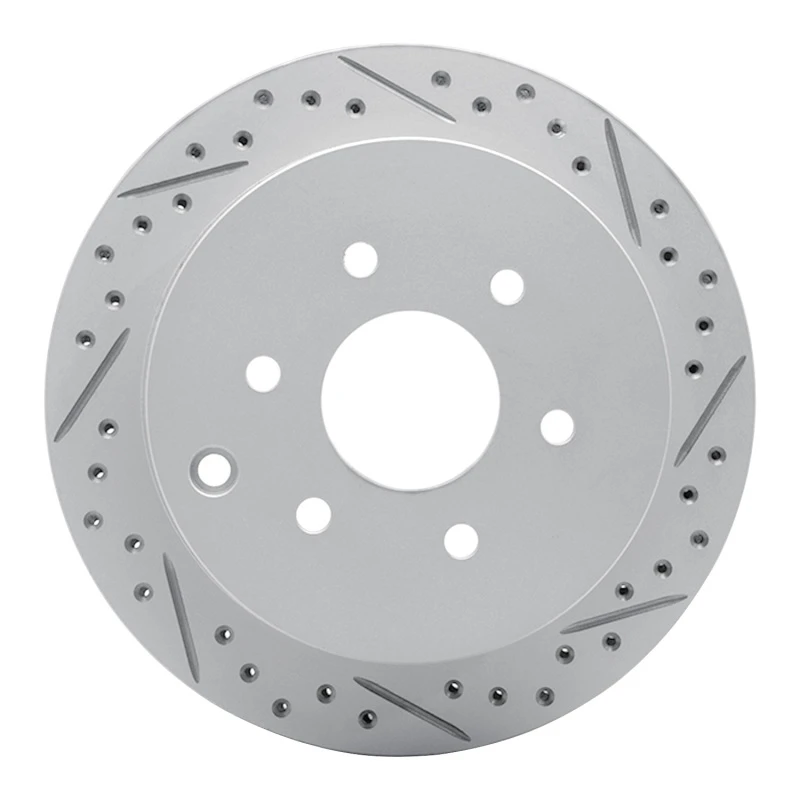 DFC 05-25 Nissan Frontier Rear Right Drilled & Slotted Geoperformance Rotor
