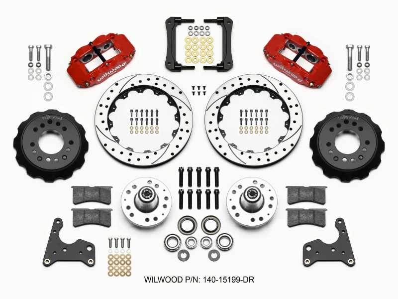 wilwood_140-15199-DR-6795731813128 Wilwood Narrow Superlite 6R Front Hub Kit 12.88in Drill Red 65-72 CDP C Body -Drum
