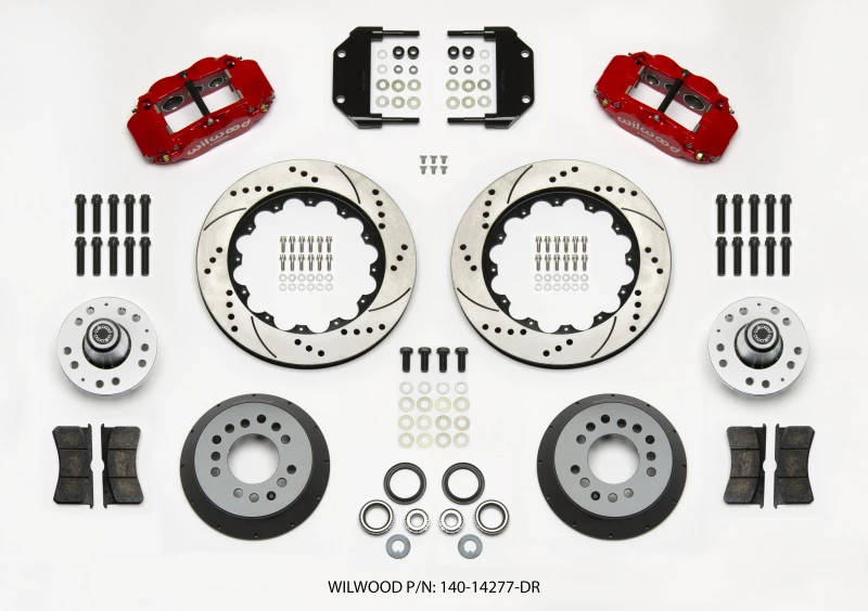 Wilwood Narrow Superlite 6R Vorderes Naben-Kit 14,00 Zoll Bohrung Rot Magnum Force Drop Spindel
