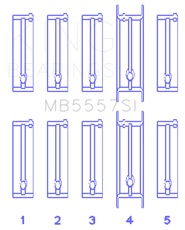 King Engine Bearings ChevrolET 121Ci/Ln2 134Ci (Größe +1,0 mm) Hauptlager-Satz