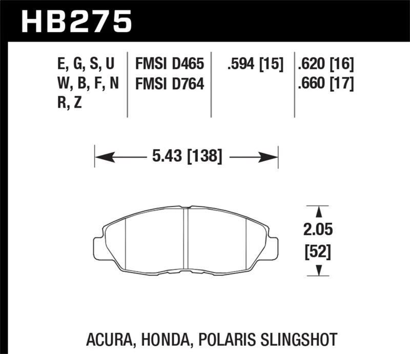 Hawk 95-99 Ford Taurus Sho / 01-07 Ford Taurus HPS Straßen-Bremsbeläge