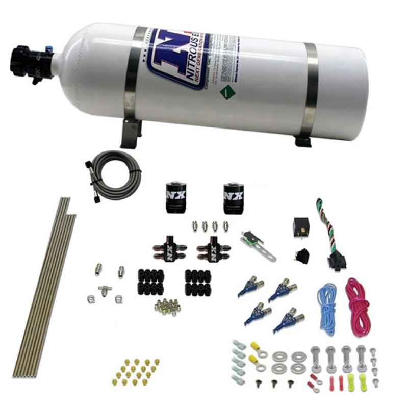 Nitrous Express 4 Cyl Gasoline EFI Nitrous Kit (50-250HP) w/15lb Bottle