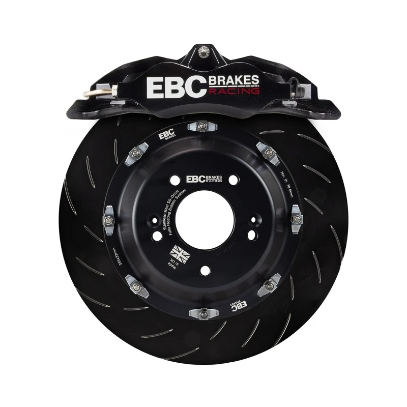 EBC Racing 12-20 Audi A3 (8V) 1.8T Black Apollo-4 Calipers 330mm Rotors Front Big Brake Kit