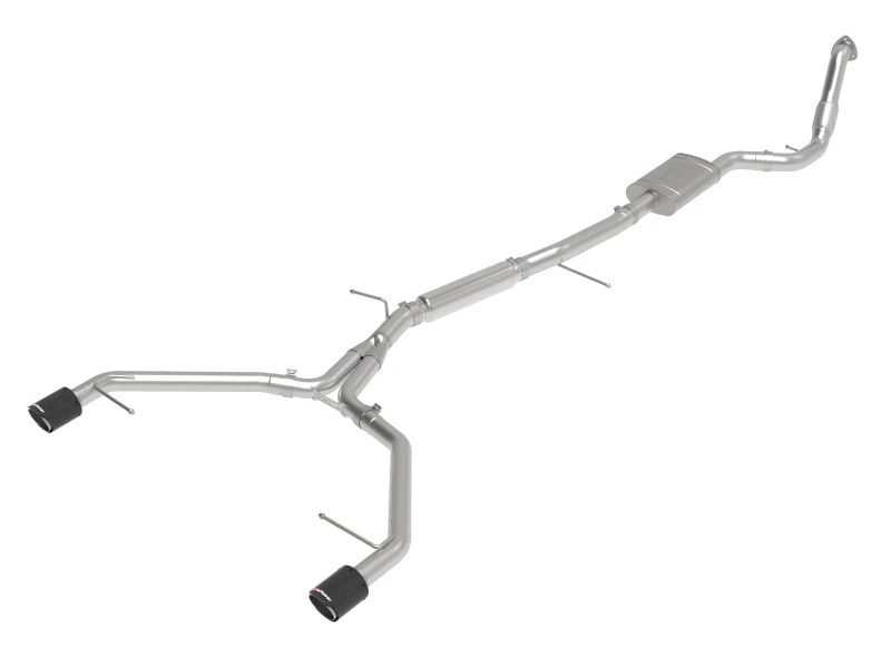 aFe 17-19 Audi A4 (B9) MACH Force-Xp 3 Zoll auf 2,5 Zoll 304 SS Kat-Back Auspuff-System - Doppelte Carbon-Tipps