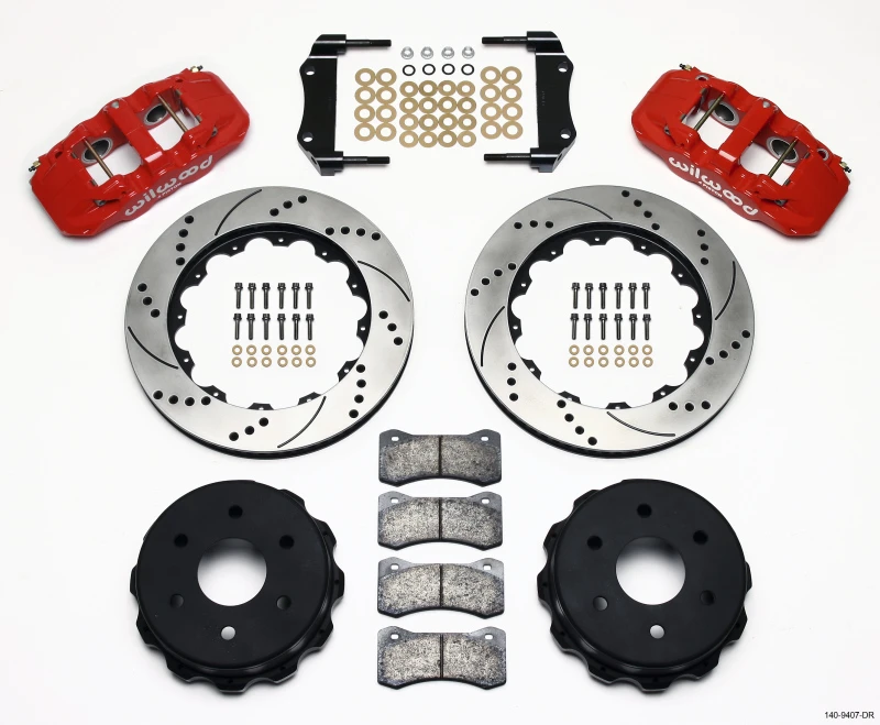 wilwood_140-9407-DR-67971cb413d8b Wilwood AERO4 RearTruck-Kit 14,25 Zoll Bohrung Rot 1999-2010 GM 1500-SUV 1 Kolben OE Bremse