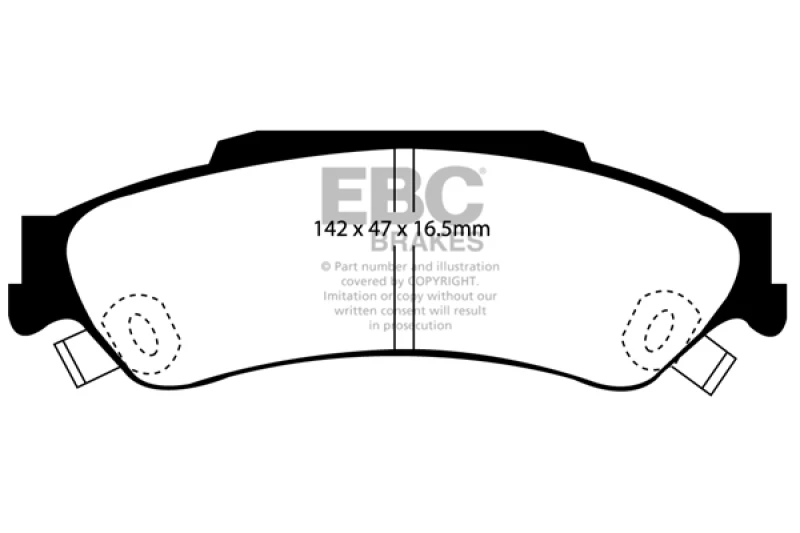 ebc_DP61602-6793201022325 EBC 98-05 Chevrolet Blazer 4.3 2WD Yellowstuff Rear Brake Pads