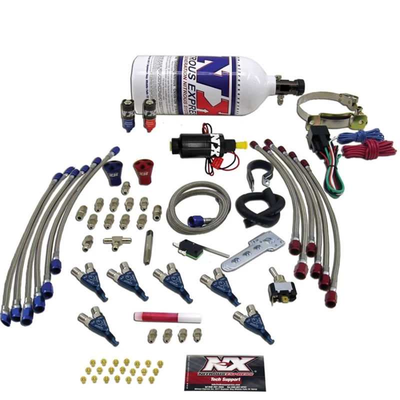 Nitrous Express Sechszylinder Piranha Nitrous Kit mit 2,5-Liter-Flasche