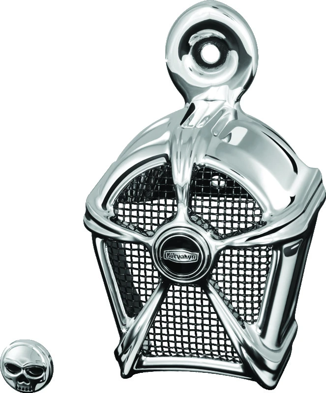 Kuryakyn Mach 2 Hupenabdeckung Chrom mit schwarzem Mesh