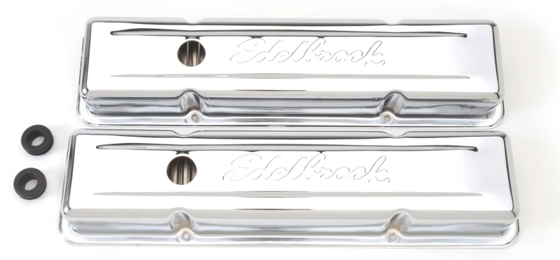 Edelbrock Ventildeckel Signature Series Chevrolet 1959-1986 262-400 CI V8 Niedrig Chrom