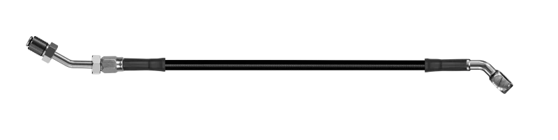 Goodridge 80in Universal Kupplungsleitung mit SS-Fittings und schwarzem Schlauch - 45Grad Banjo mit AN3-Anschluss